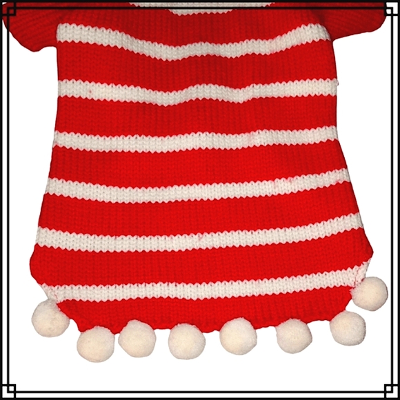 Dicken's Closet Red & White Striped Christmas Turtleneck Dog Sweater SM Breed - Picture 4 of 6